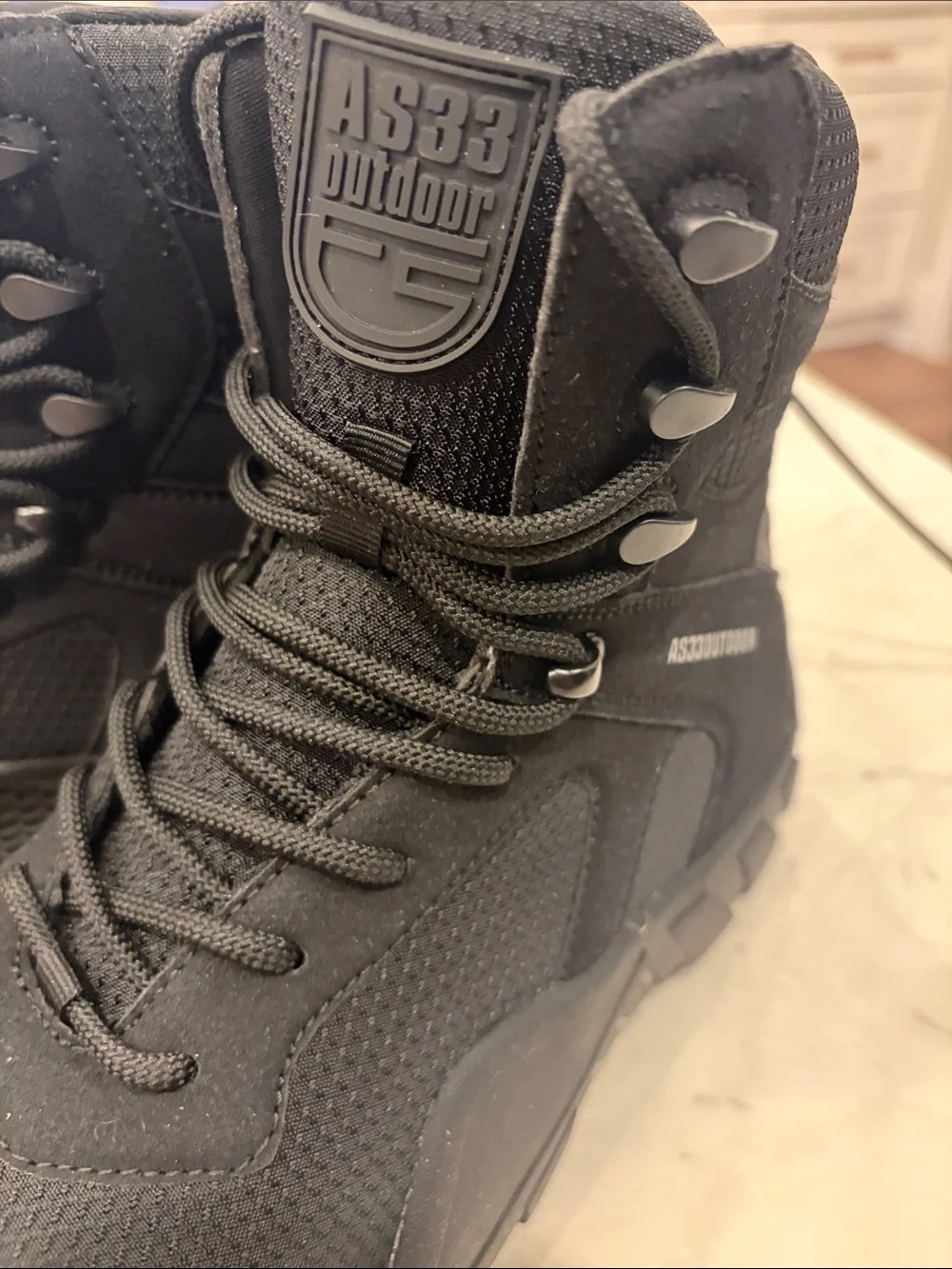 Men's Black Tactical Boots - Unbranded